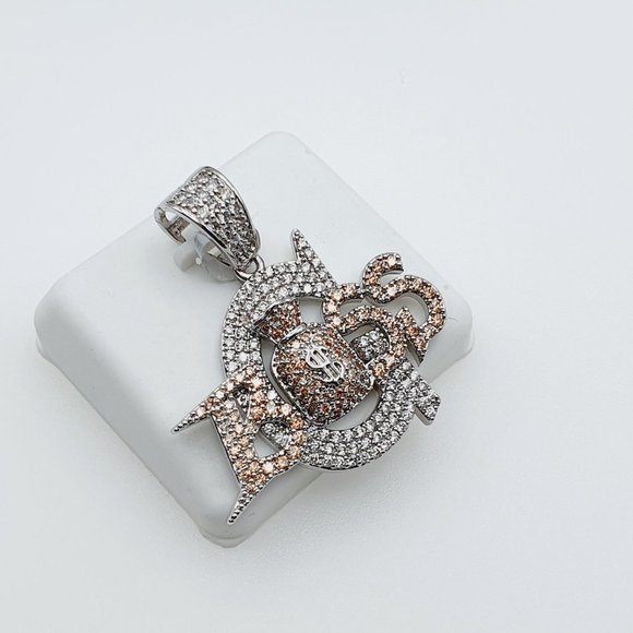 "925 Sterling Silver Plated CZ Pendant, EVBRS337 - Picture 6 of 9